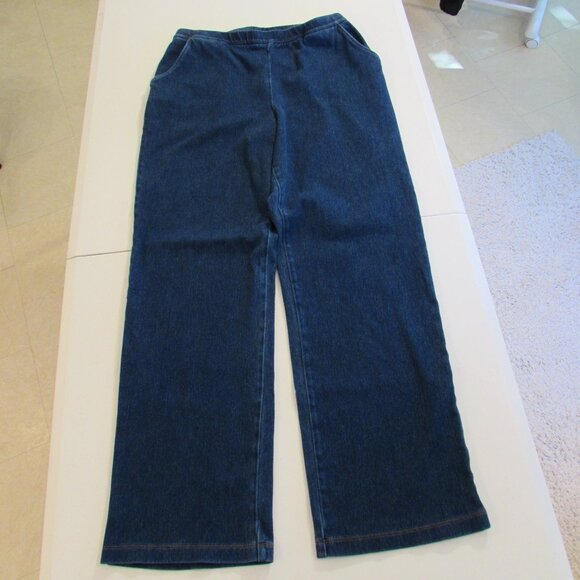 LL Bean Perfect Fit Pants Denim Cotton Straight-Leg Medium - Picture 1 of 13